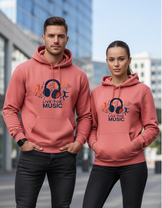 Unisex Hoodie Live For Music