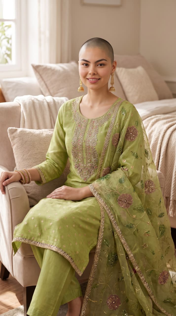 Women's Sawan Green Suit- Unstiched