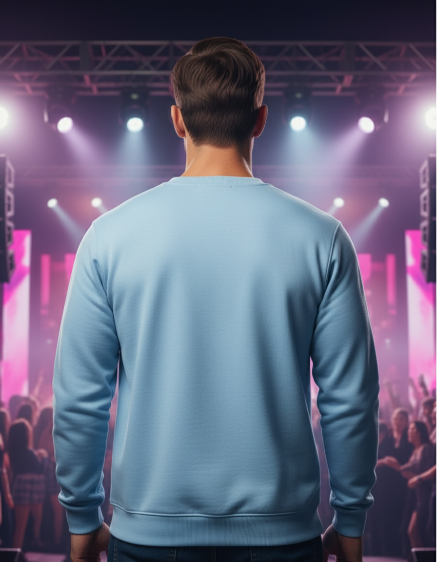 Back view of Music is My Therapy sweatshirt without print