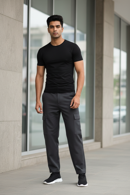 Black Stretch T-Shirt Male Model