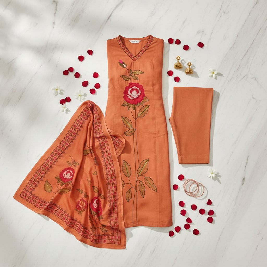 Flat Lay — Orange Suit Instagram Mockup