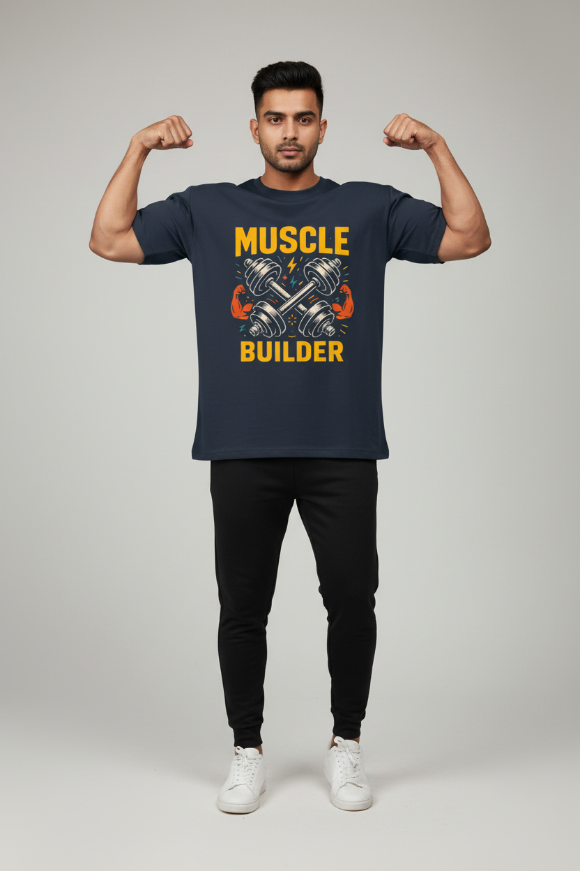 Men's Muscle Builder T-Shirt with Model
