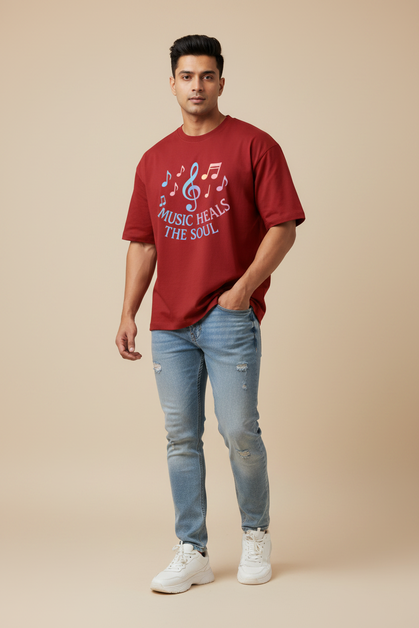Music Heals The Soul T-Shirt with Model