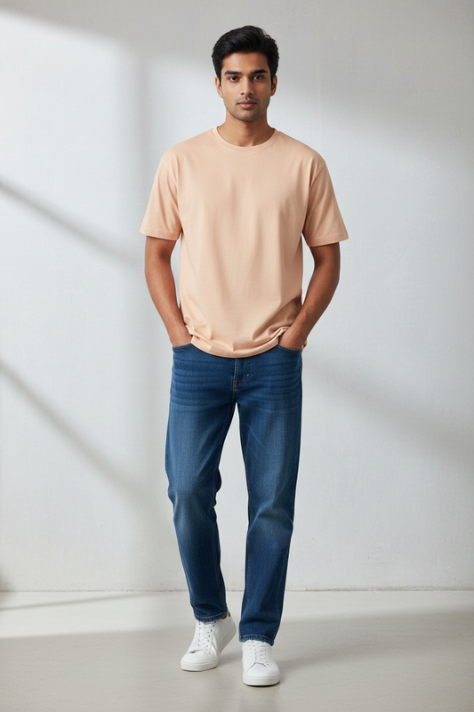 Peach Classic Plane Crew T-Shirt - Colour Matched