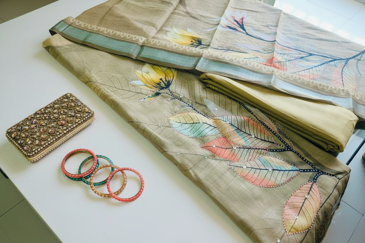 Saree Instagram Flat Lay