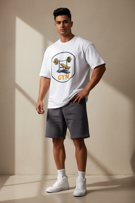 White Gym T-Shirt Exact Print