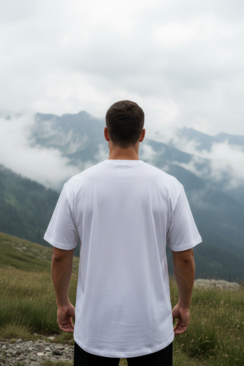 White Tee - Back View