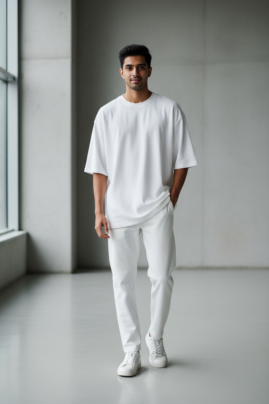 White Terry Plane Oversized Tee